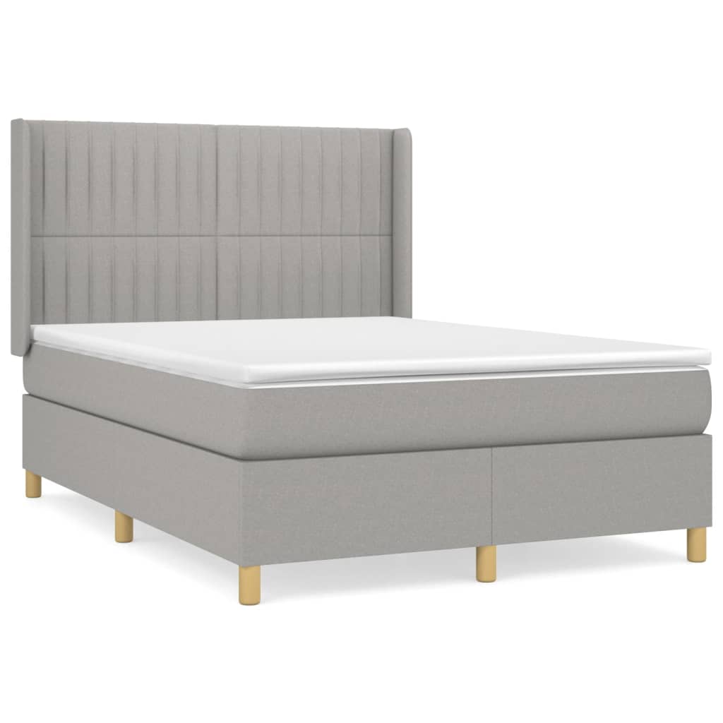 Giroletto a Molle con Materasso Grigio Chiaro 140x200cm Tessuto | homemem39