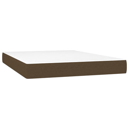 Giroletto a Molle con Materasso Marrone Scuro 140x200cm Tessuto | homemem39