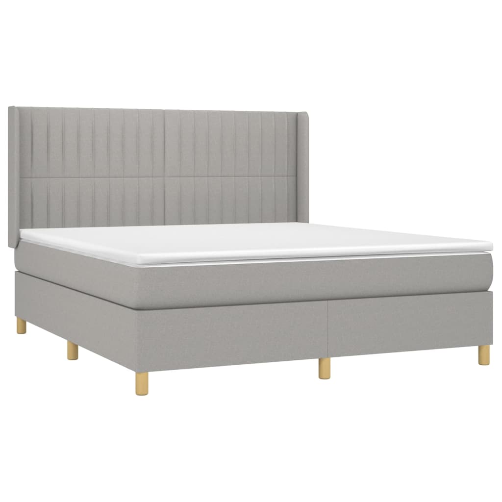 Giroletto a Molle con Materasso Grigio Chiaro160x200 cm Tessuto | homemem39