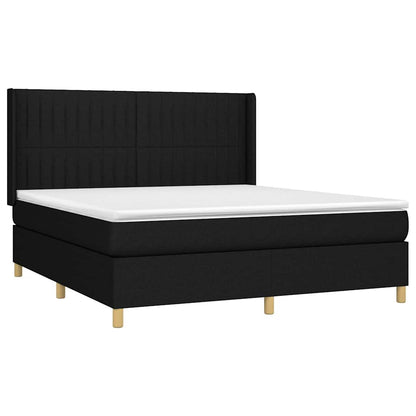 Giroletto a Molle con Materasso Nero 160x200 cm in Tessuto | homemem39