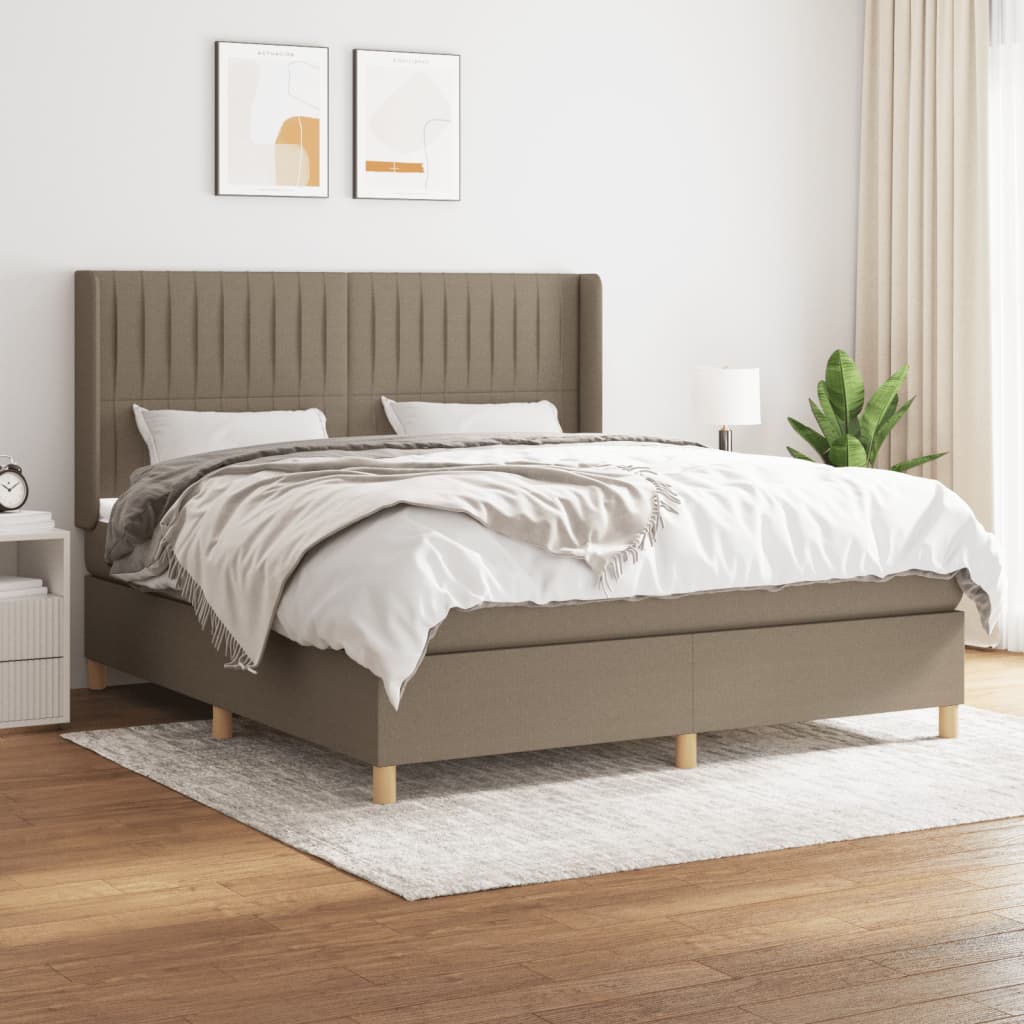 Giroletto a Molle con Materasso Tortora 160x200 cm in Tessuto | homemem39