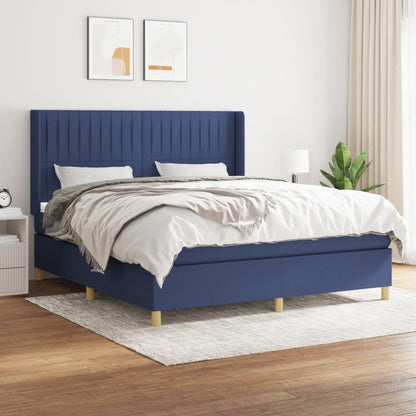 Giroletto a Molle con Materasso Blu 160x200 cm in Tessuto | homemem39