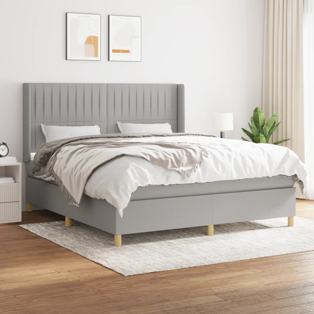 Giroletto a Molle con Materasso Grigio Chiaro180x200 cm Tessuto | homemem39