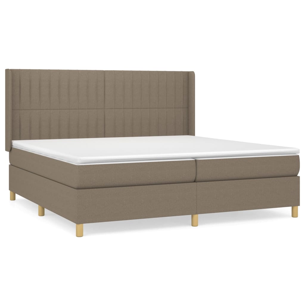 Giroletto a Molle con Materasso Tortora 200x200 cm in Tessuto | homemem39