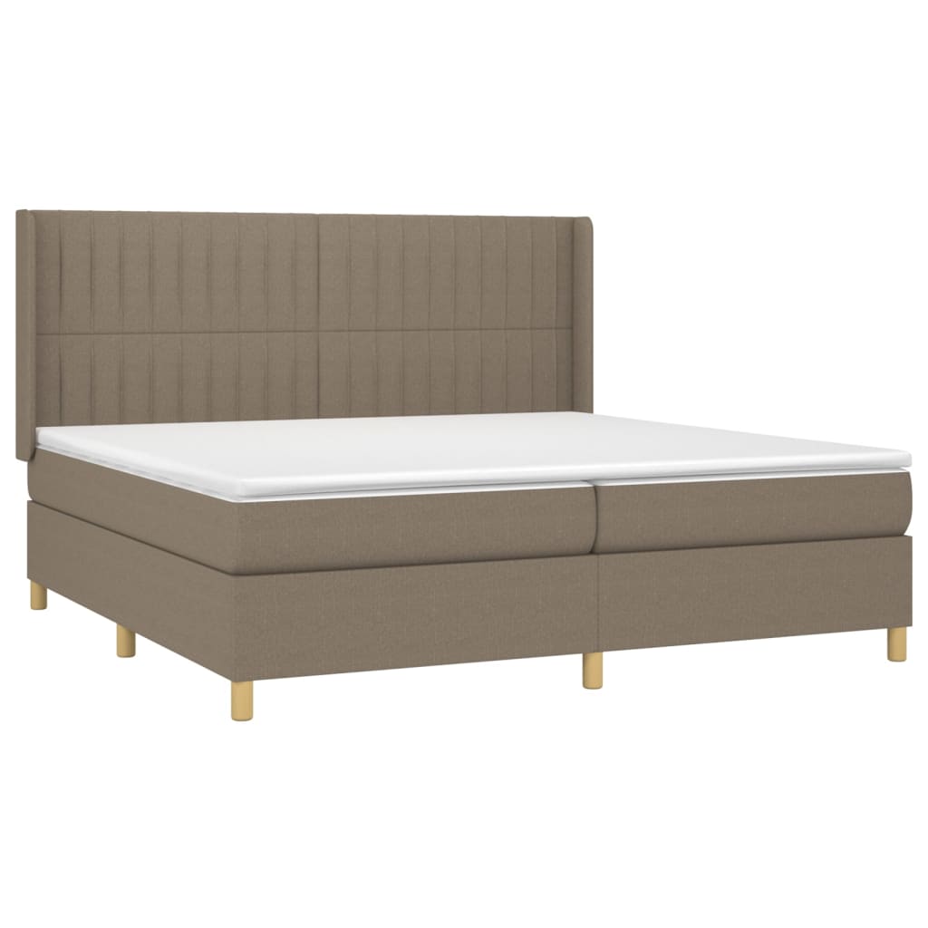 Giroletto a Molle con Materasso Tortora 200x200 cm in Tessuto | homemem39