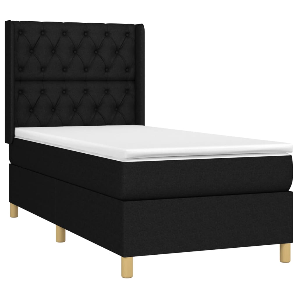 Giroletto a Molle con Materasso Nero 80x200 cm inTessuto | homemem39