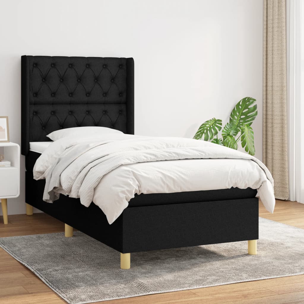 Giroletto a Molle con Materasso Nero 80x200 cm inTessuto | homemem39
