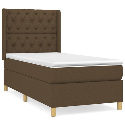 Giroletto a Molle con Materasso Marrone Scuro 80x200 cm Tessuto | homemem39