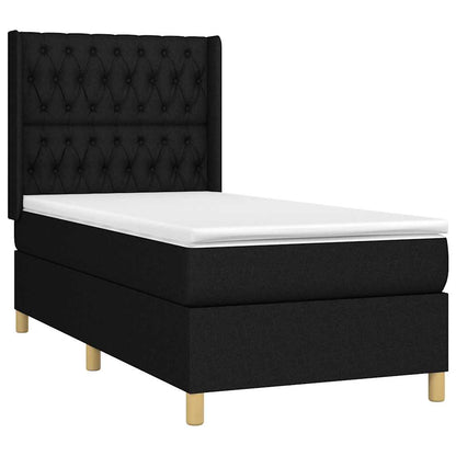Giroletto a Molle con Materasso Nero 90x200 cm in Tessuto | homemem39