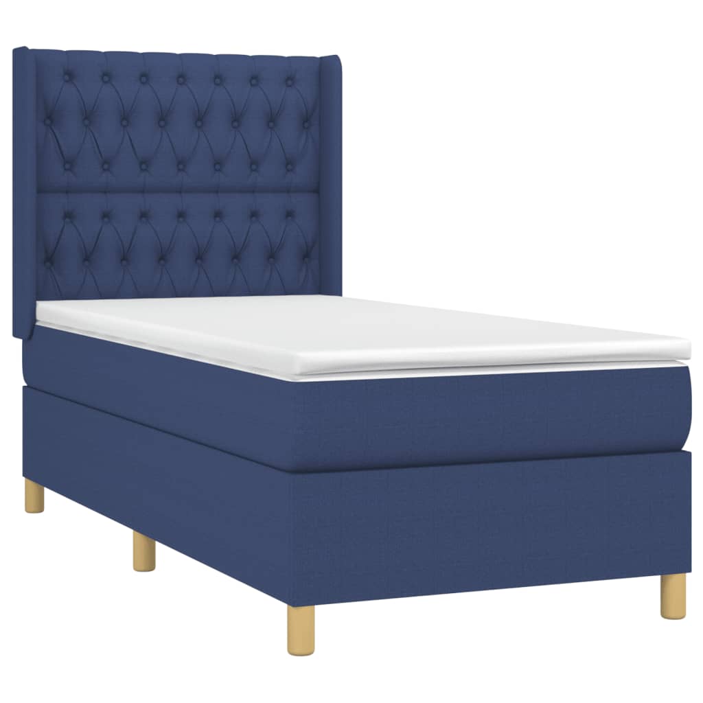 Giroletto a Molle con Materasso Blu 90x200 cm inTessuto | homemem39