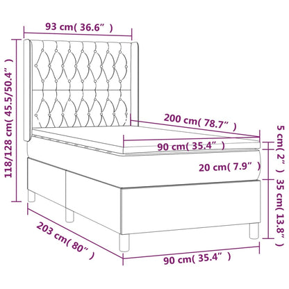 Giroletto a Molle con Materasso Blu 90x200 cm inTessuto | homemem39