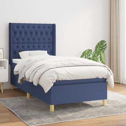 Giroletto a Molle con Materasso Blu 100x200 cm in Tessuto | homemem39