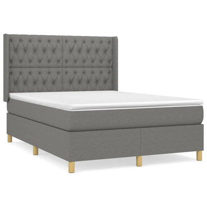Giroletto a Molle con Materasso Grigio Scuro 140x200cm Tessuto | homemem39