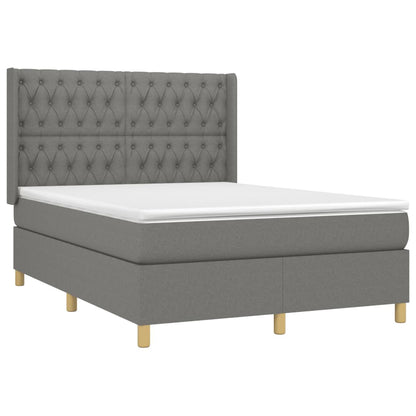 Giroletto a Molle con Materasso Grigio Scuro 140x200cm Tessuto | homemem39