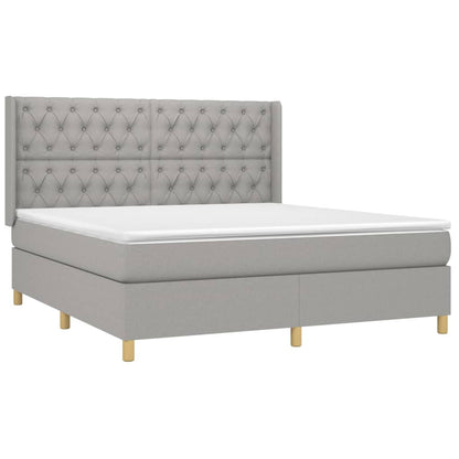 Giroletto a Molle con Materasso Grigio Chiaro160x200 cm Tessuto | homemem39