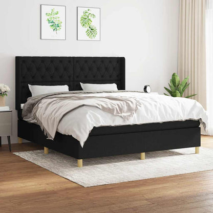 Giroletto a Molle con Materasso Nero 160x200 cm in Tessuto | homemem39