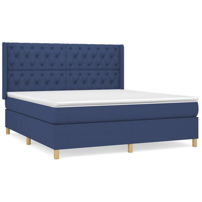 Giroletto a Molle con Materasso Blu 160x200 cm in Tessuto | homemem39