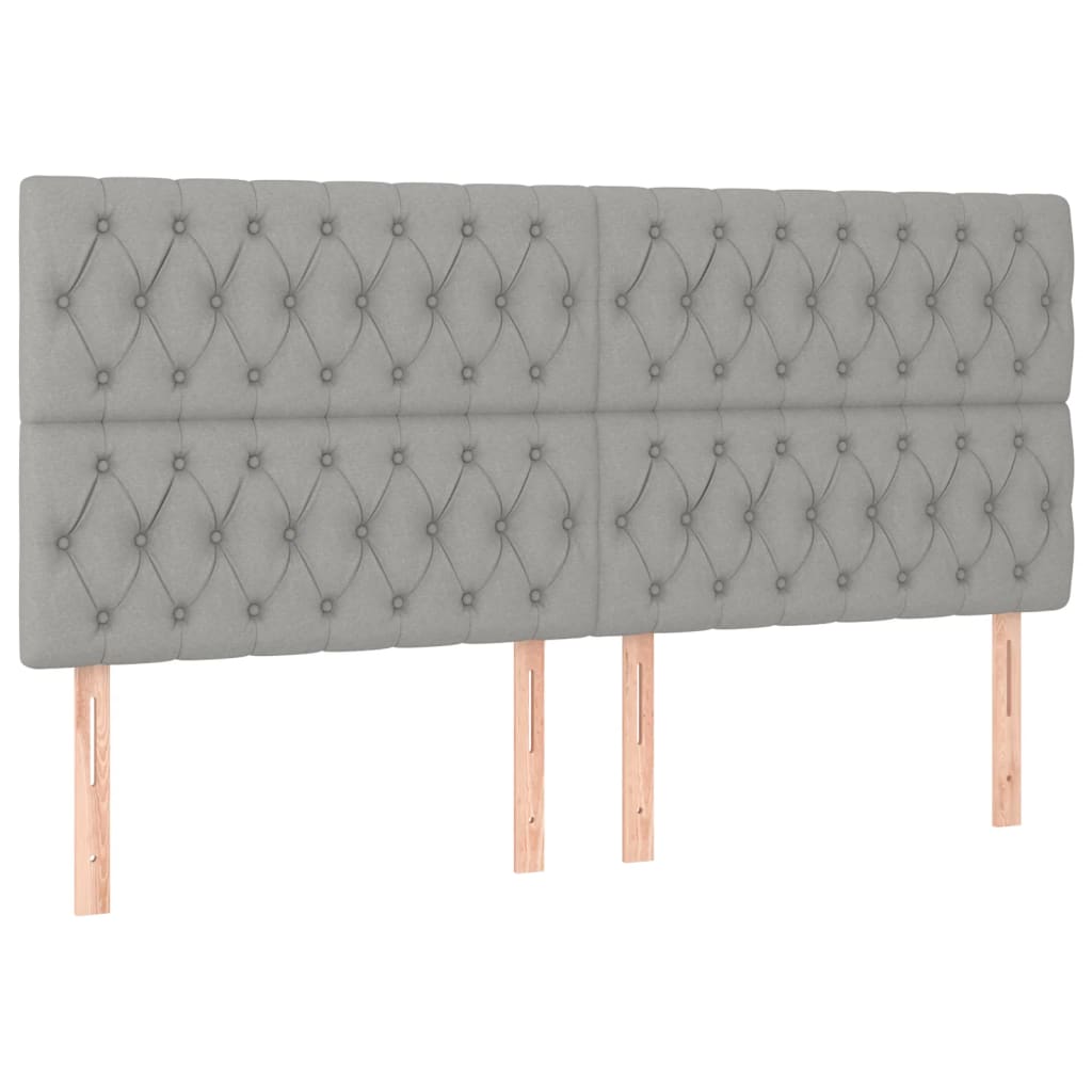 Giroletto a Molle con Materasso Grigio Chiaro 200x200cm Tessuto | homemem39