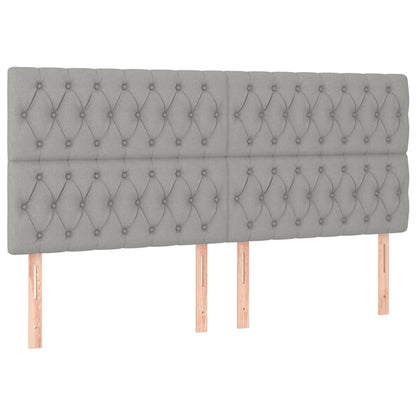 Giroletto a Molle con Materasso Grigio Chiaro 200x200cm Tessuto | homemem39