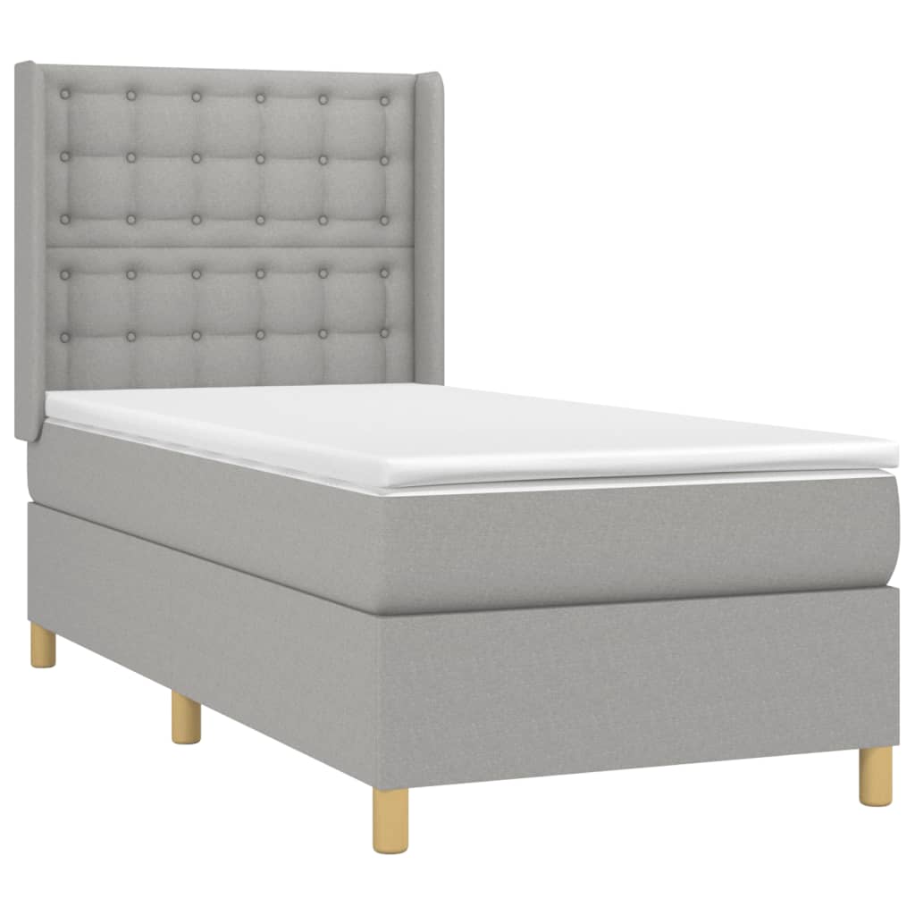Giroletto a Molle con Materasso Grigio Chiaro 80x200 cm Tessuto | homemem39