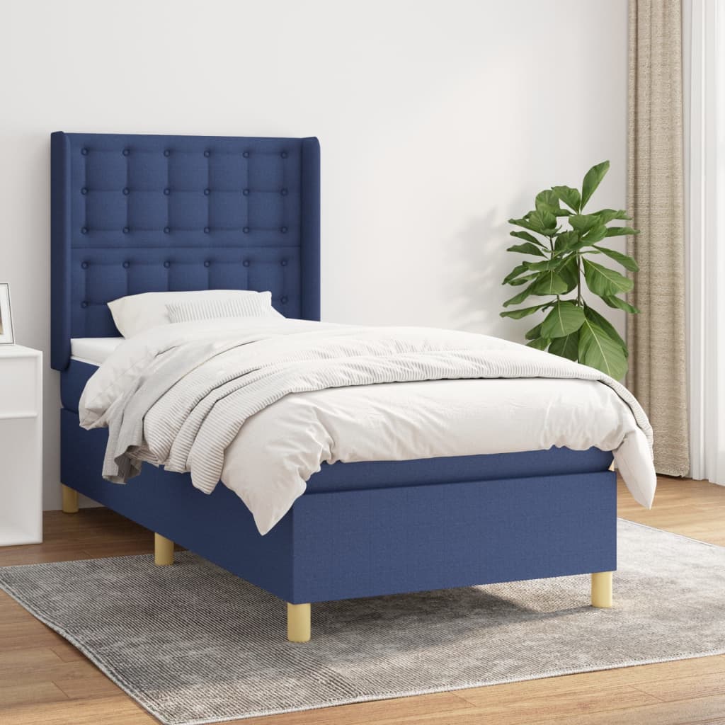 Giroletto a Molle con Materasso Blu 80x200 cm inTessuto | homemem39