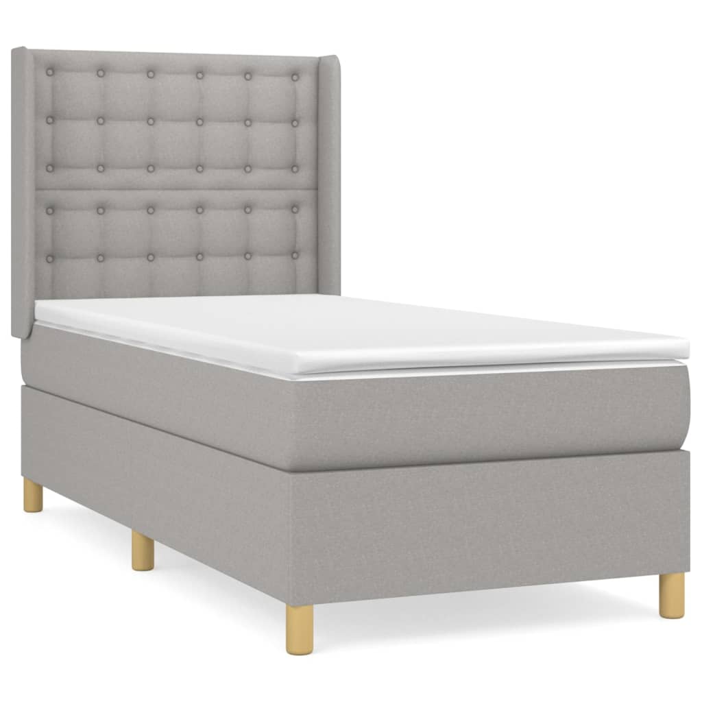 Giroletto a Molle con Materasso Grigio Chiaro 90x200 cm Tessuto | homemem39