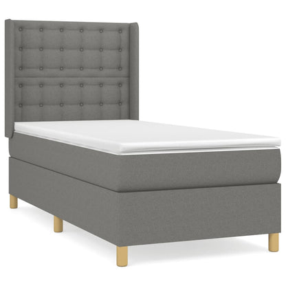 Giroletto a Molle con Materasso Grigio Scuro 100x200 cm Tessuto | homemem39