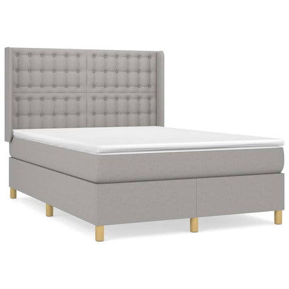 Giroletto a Molle con Materasso Grigio Chiaro 140x200cm Tessuto | homemem39