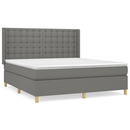 Giroletto a Molle con Materasso Grigio Scuro 180x200 cm Tessuto | homemem39