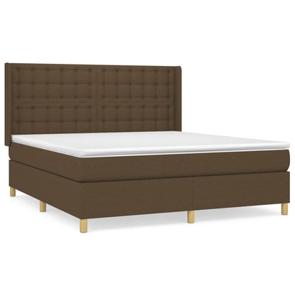 Giroletto a Molle con Materasso Marrone Scuro 180x200cm Tessuto | homemem39