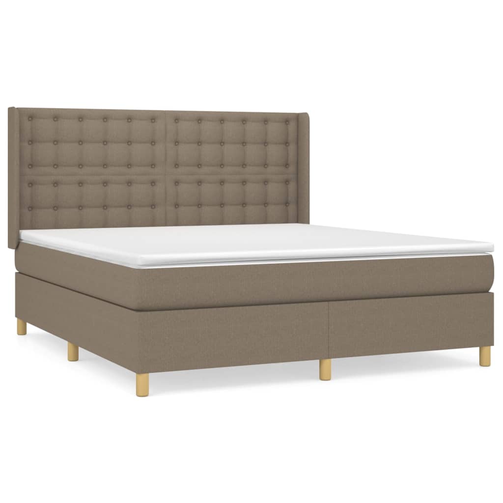 Giroletto a Molle con Materasso Tortora 180x200 cm in Tessuto | homemem39