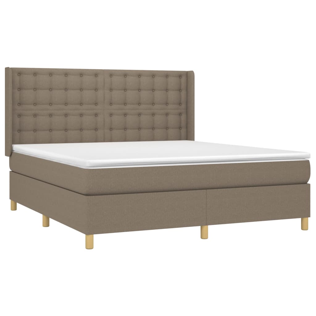 Giroletto a Molle con Materasso Tortora 180x200 cm in Tessuto | homemem39