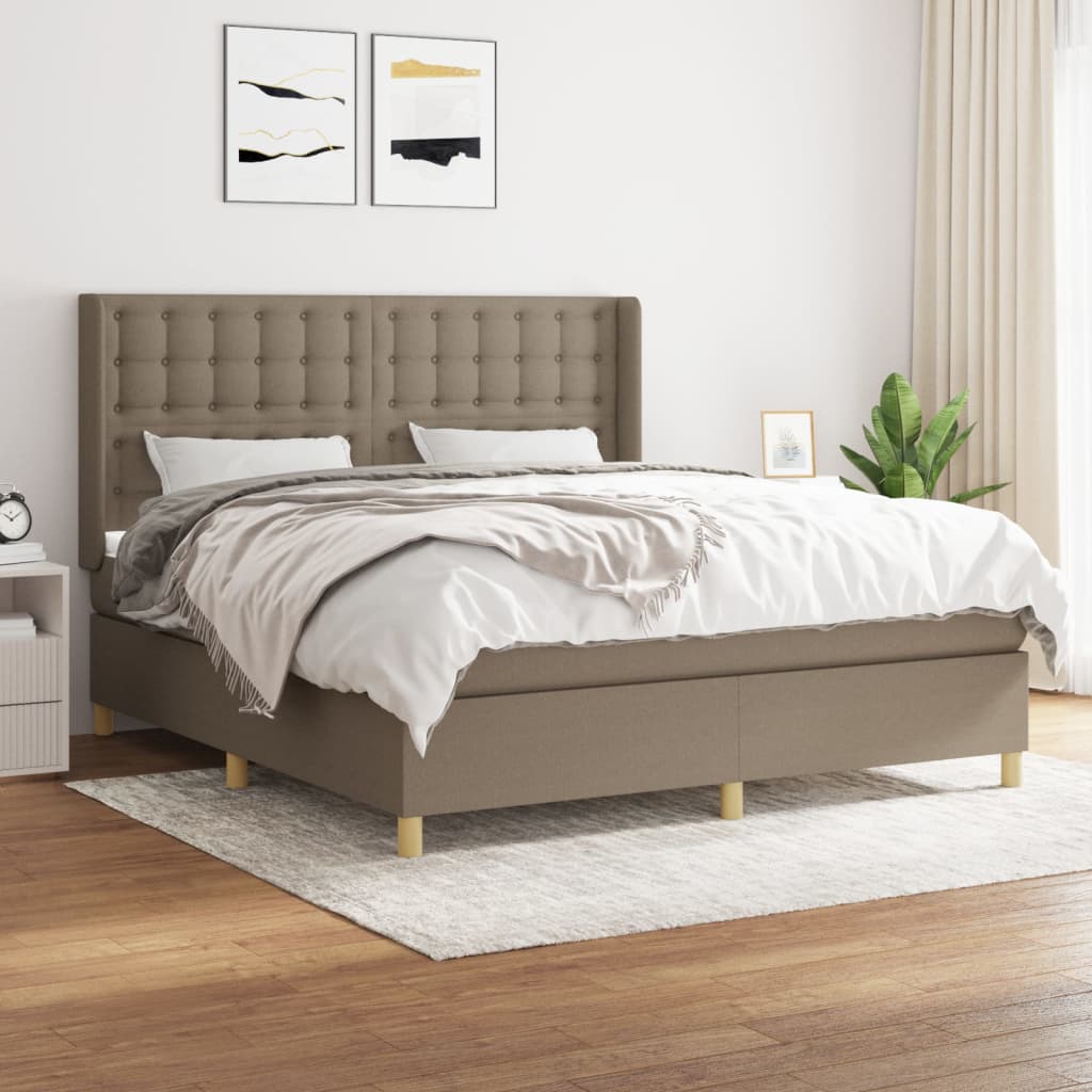 Giroletto a Molle con Materasso Tortora 180x200 cm in Tessuto | homemem39