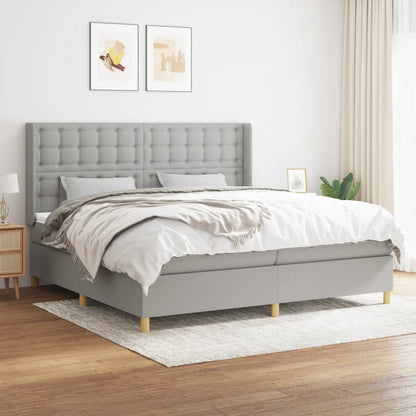 Giroletto a Molle con Materasso Grigio Chiaro 200x200cm Tessuto | homemem39