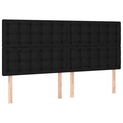 Giroletto a Molle con Materasso Nero 200x200 cm in Tessuto | homemem39