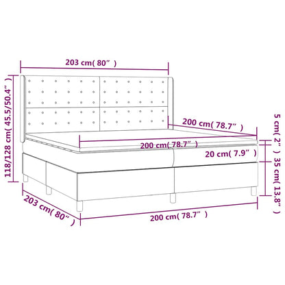 Giroletto a Molle con Materasso Nero 200x200 cm in Tessuto | homemem39