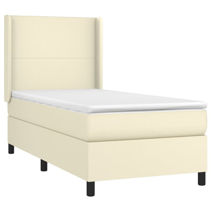 Giroletto a Molle con Materasso Crema 80x200 cm in Similpelle | homemem39