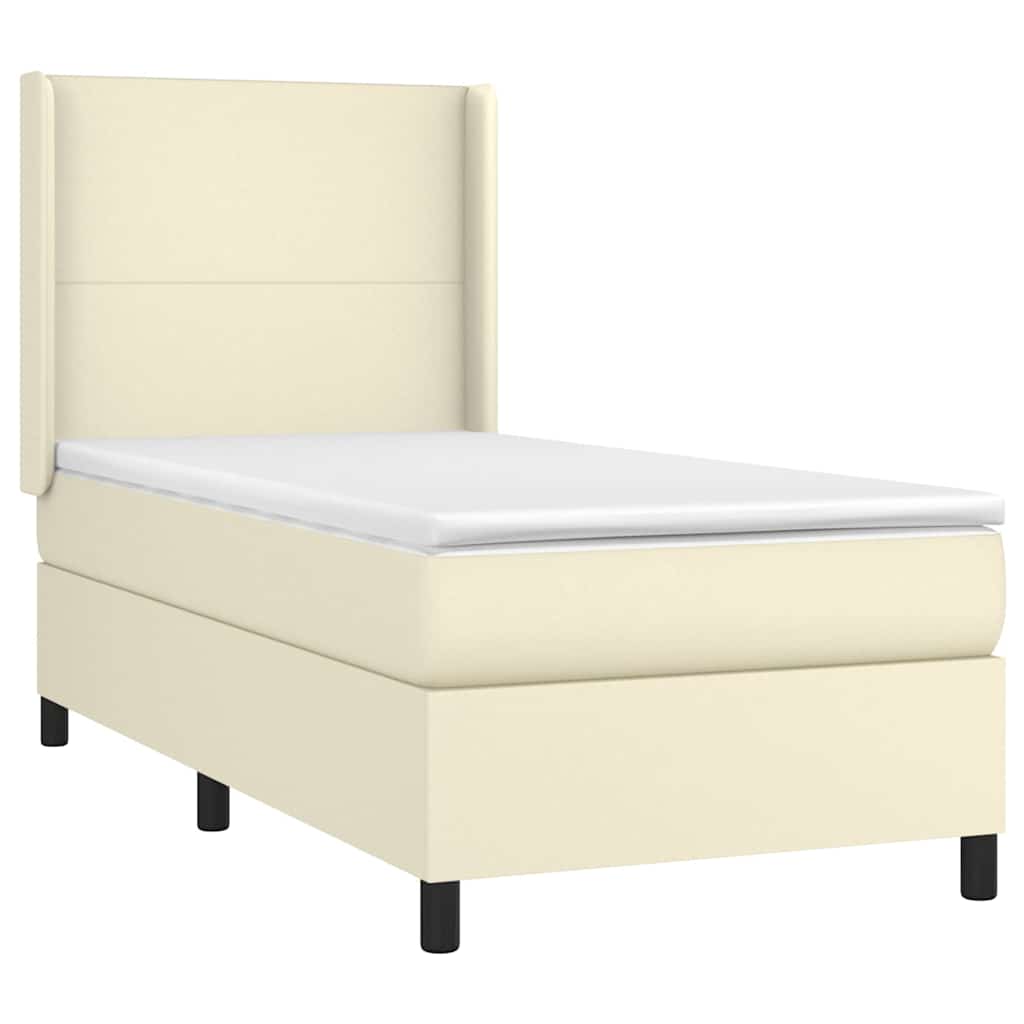Giroletto a Molle con Materasso Crema 80x200 cm in Similpelle