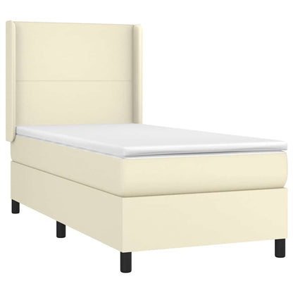 Giroletto a Molle con Materasso Crema 80x200 cm in Similpelle