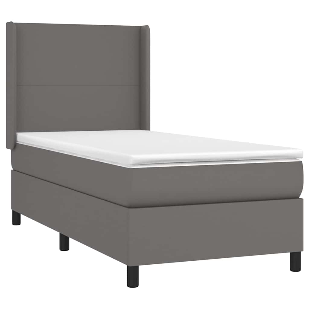 Giroletto a Molle con Materasso Grgio 80x200 cm in Similpelle