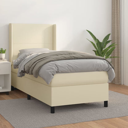 Giroletto a Molle con Materasso Crema 90x190 cm in Similpelle | homemem39