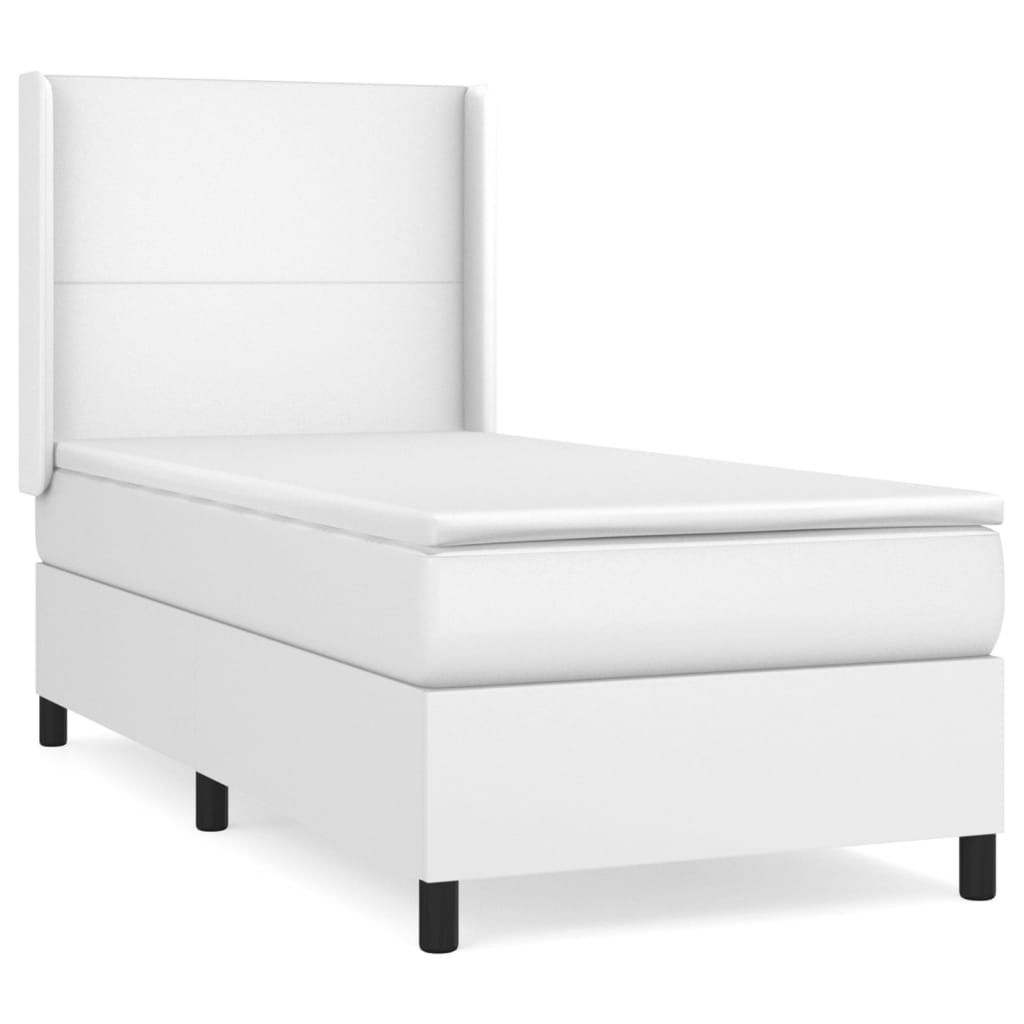 Giroletto a Molle con Materasso Bianco 90x200 cm in Similpelle | homemem39