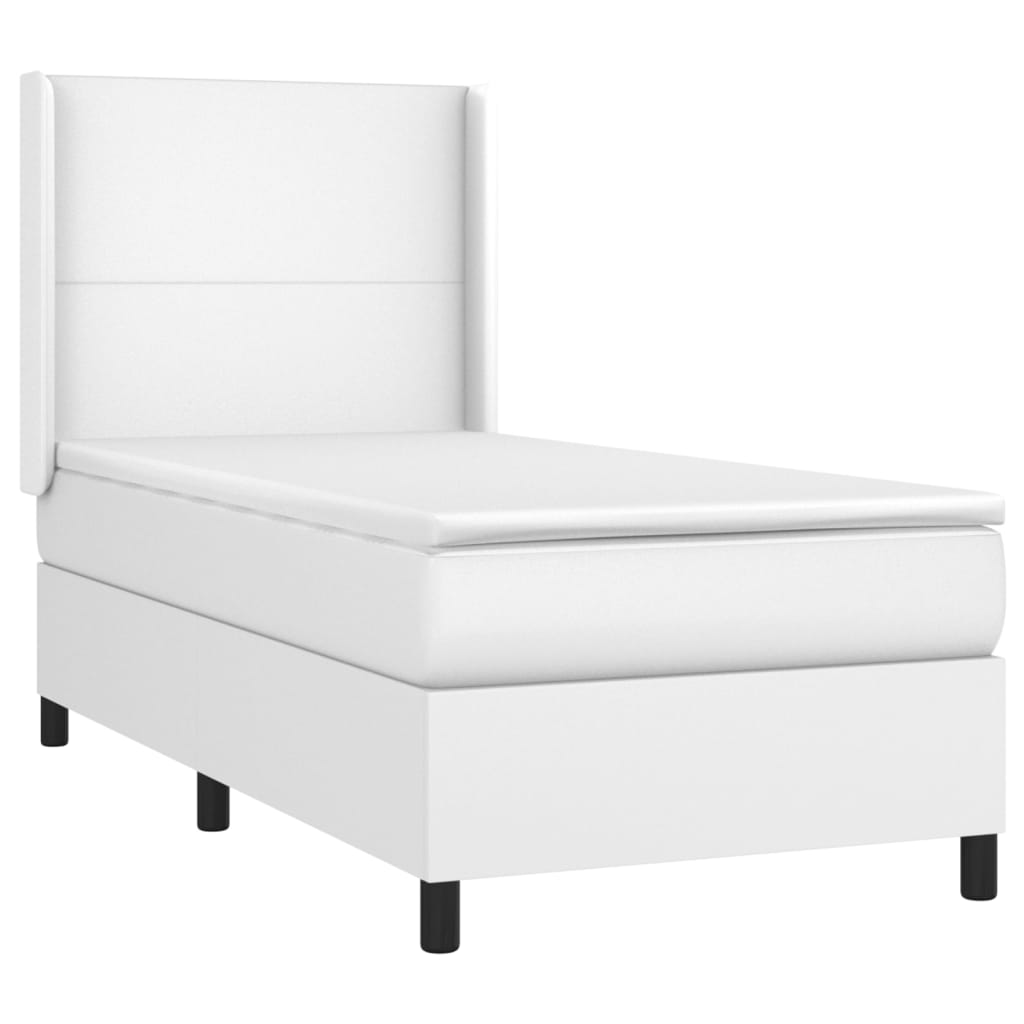 Giroletto a Molle con Materasso Bianco 90x200 cm in Similpelle | homemem39