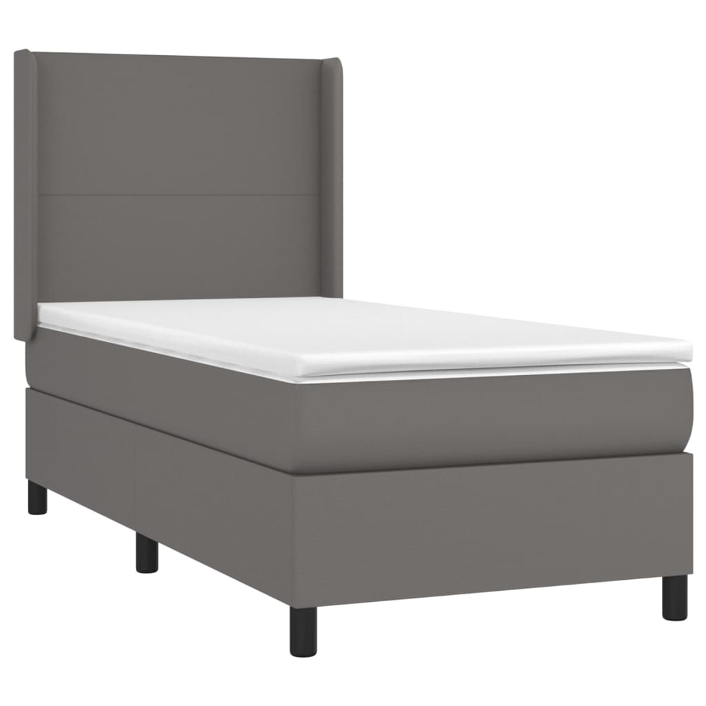 Giroletto a Molle con Materasso Grigio 100x200 cm in Similpelle | homemem39