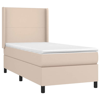 Giroletto a Molle con Materasso Cappuccino 100x200cm Similpelle