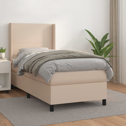 Giroletto a Molle con Materasso Cappuccino 100x200cm Similpelle | homemem39