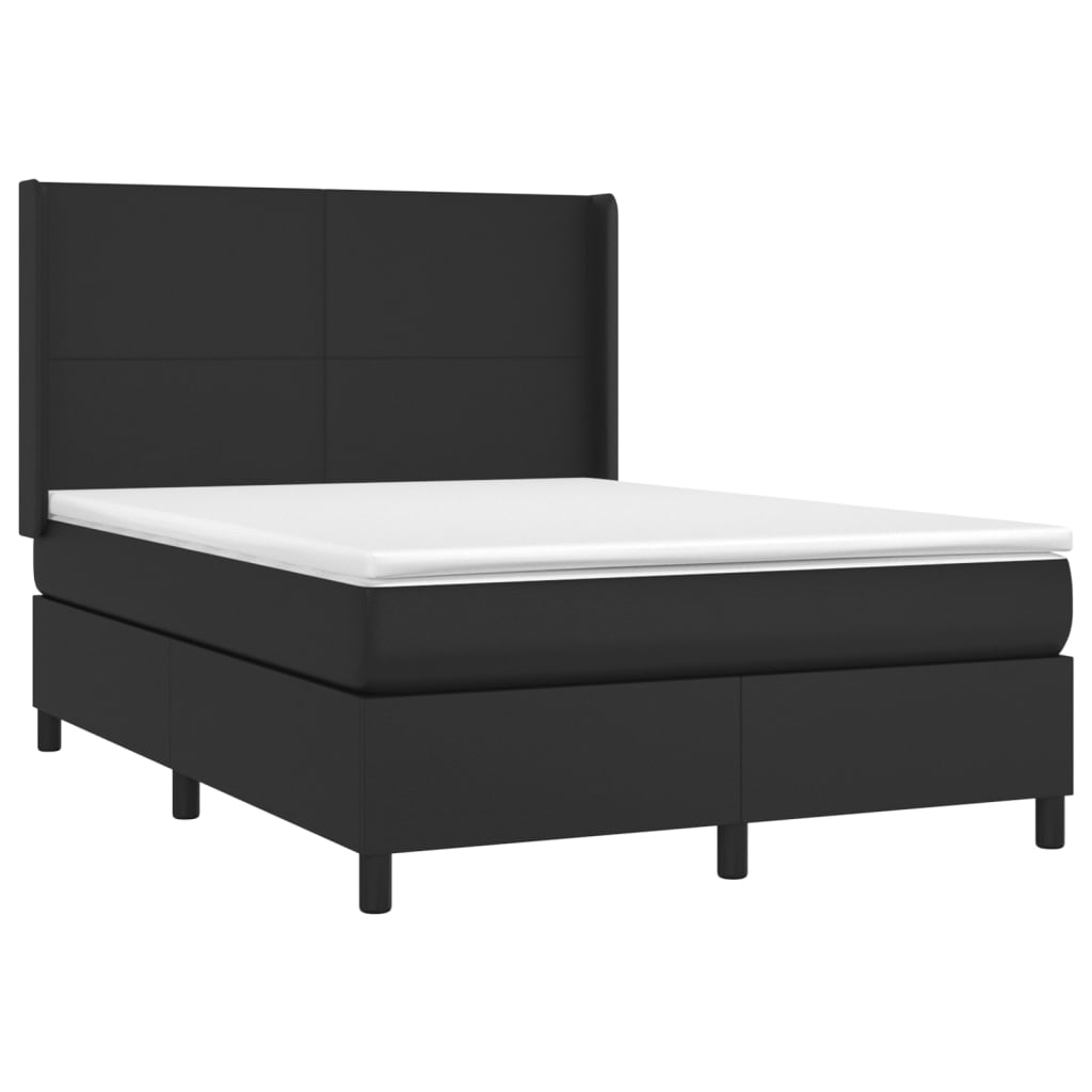 Giroletto a Molle con Materasso Nero 140x190 cm in Similpelle | homemem39