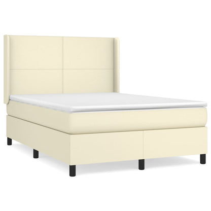 Giroletto a Molle con Materasso Crema 140x190 cm in Similpelle | homemem39