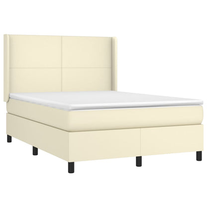 Giroletto a Molle con Materasso Crema 140x190 cm in Similpelle | homemem39