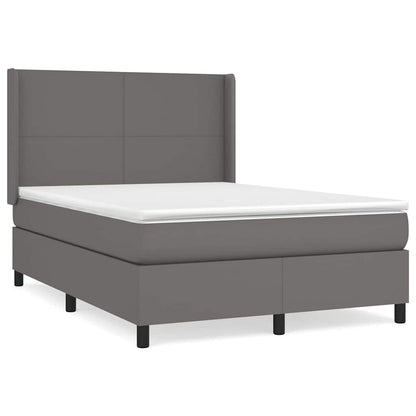 Giroletto a Molle con Materasso Grigio 140x200 cm in Similpelle